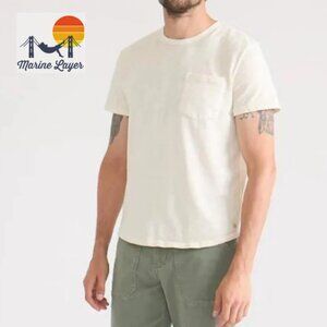 Marine Layer Heavy Slub Pocket Tee, Antique White M NWT